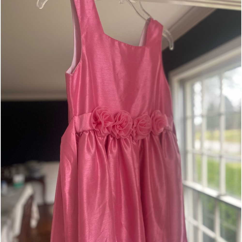 Size 14 Girl Dress pink adorable rosettes NWT formal flower girl